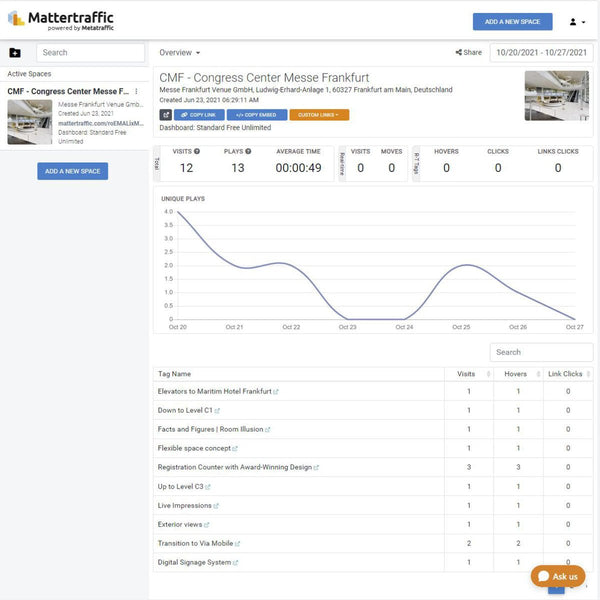 Matterport Add-On | In-Tour Analytics - MESH IMAGES BERLIN MESH IMAGES BERLIN